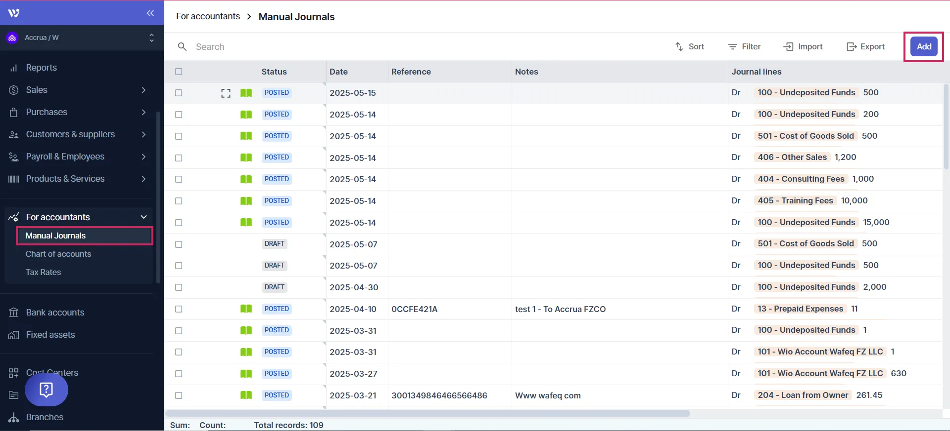 manual journal entries